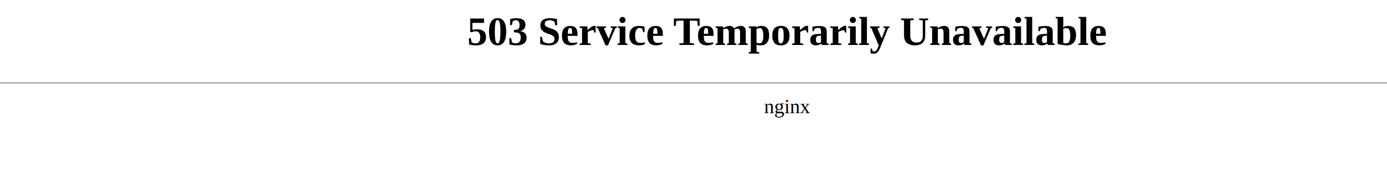 503 Service Temporarily Unavailable